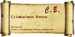 Czimbalmos Barna névjegykártya