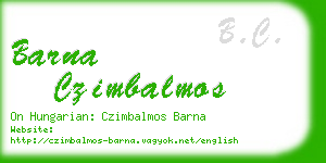 barna czimbalmos business card